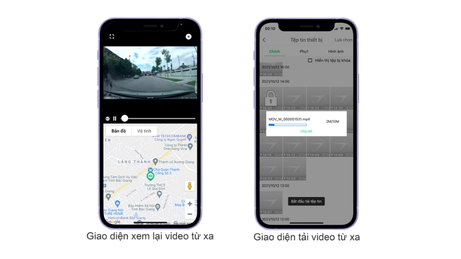 Xem lại và tải video từ xa
